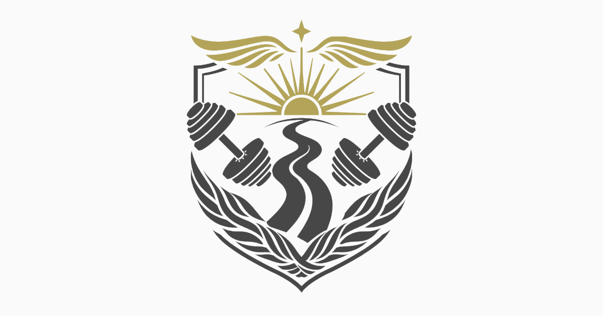 星、太陽、翼が強調されている走筋道の紋章